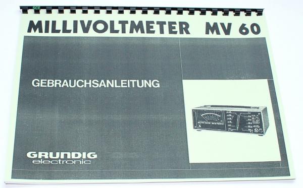 Grundig Millivoltmeter MV-60 / technische Unterlage